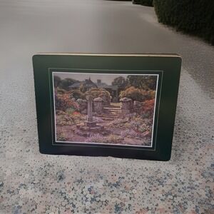 Royal Table Set of 4 Cork Backed house and foliage settings vintage